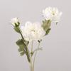 Peonía Artificial Europea Flockada Pequeña Flor de Peonía de 3 Cabezas Decorativa para Boda Hotel Flor de Peonía de Gama Alta Flor Artificial
