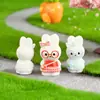 Micro Paisagem Desenho Animado Coelho Fofo Artesanato de Resina Acessórios Decorativos Ornamentos de Mesa Carro
