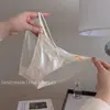 Calcinhas sexy transparentes respiráveis de renda com forro de algodão, alça fina de seda gelo com brilho perolado, laço e estampa de bolinhas em malha de cintura baixa para mulheres