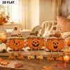 Nuevos adornos decorativos de Halloween superventas transfronterizos: calabaza de madera, bruja, espantapájaros, diablillo, decoraciones para el hogar