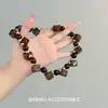 Collar de cuentas geométricas marrones con streamer ámbar Diseño de nicho Elegante con estilo Exquisito Lujo accesible Versátil Collar