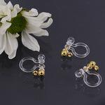 批发DIY透明树脂耳夹 金属带吊孔插针小饰品无耳洞U形耳环配件