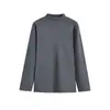 Tecido fleece dupla face de 260g, camiseta quente de manga comprida, base de fleece casual de cor sólida para homens para o inverno, segunda pele de outono