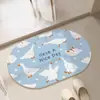 Alfombrilla absorbente de tierra de diatomeas dura de dibujos animados personalizada, alfombrilla de pie de secado rápido para baño, alfombrilla de pie antideslizante para entrada de baño y inodoro