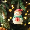 Muñeco de nieve acrílico plano transfronterizo de Navidad, adornos para colgar en el coche de venta caliente, manualidades y decoraciones para árboles de Navidad