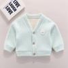 Roupa Externa para Bebê Outono e Inverno Cardigã Quente com Forro de Lã para Meninos, Roupa Espessa para Bebês, Tops para Crianças Pequenas, Roupas de Inverno para Meninas