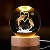 Luminária de noite em cristal 3D gravado para o Dia dos Namorados com design de água-viva e nuvem, um pequeno ornamento de mesa, um presente de aniversário para uma melhor amiga ou uma menina