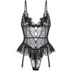 Conjunto de Liguero de una Pieza Bordado Soluble en Agua, Lencería Sexy, Pijama tipo Chaleco Sexy sin Medias para Mujer 9608