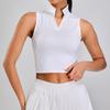 Camiseta Polo Deportiva Transpirable con Cuello Cruzado para Nube Transfronteriza, Ropa sin Mangas para Mujer para Fitness al Aire Libre, Running, Tenis, Yoga