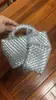 2025 Primavera y Verano Nuevo Mini Bolso Cesta de Verduras Tejido a Mano Pequeño Bolso Cubo Bolso de Hombro Bandolera para Mujer