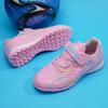 Sapatos de Futebol Infantil Transfronteiriços Sem Cadarços Velcro Solado de Borracha Tf Estudantes do Ensino Fundamental e Médio Sapatos de Treino para Grama Sintética Atacado