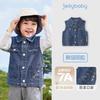 Chaleco de Mezclilla para Bebé 2026 Chaqueta sin Mangas para Niños Nuevo Estilo de Otoño Conjunto de Otoño Top de Temporada Anti-Frío para Niñas