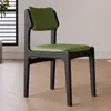 Silla de Comedor de Madera Maciza Hogar Nórdico Moderno Simple Respaldo Acolchado Taburete de Mesa de Comedor Restaurante Lujo Ligero Tela Silla de Mesa de Comedor
