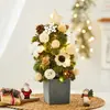 Decoración Navideña Coreana Ambiente de Cafetería Arreglo Nobelson Árbol de Navidad Pequeño Tipo Adornos de Escritorio Guirnalda Ratán