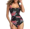 [En Stock] Ropa de Baño Europea y Americana para Mujer 2024 Amazon de una Pieza Bikini Ajustado Traje de Baño de una Pieza con Halter para Aguas Termales