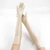 Luvas de Spandex para Proteção Solar de Verão para Mulheres Cinco Dedos Finas Longas Respiráveis Elásticas Ciclismo Noiva Casamento Vestido de Noite Performance