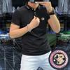 Nova Camisa Polo Masculina de Lapela para o Verão Top Casual de Manga Curta Slim Fit Algodão Pérola Respirável Moda Tendência Roupa Masculina