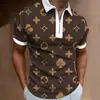 Camiseta Polo de Verano para Hombre con Cremallera y Mangas Cortas, Estampado 3D, Casual, Transpirable, Comercio Exterior Europeo y Americano Transfronterizo