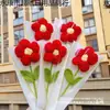 Pequeño Ramo de Flores Rojas para el Día de San Valentín, un Regalo Creativo Tejido a Mano de Lana, Producto Terminado, Pieza Única para Ti