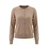 Cárdigan de Punto Suéter Básico para Mujer, Otoño e Invierno Versátil Cuello Redondo Manga Larga Color Sólido Top Capa Interior, Estilo Casual Japonés y Coreano