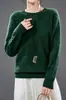 Suéter de Punto Fleece con Cuello Redondo de Cachemira para Mujer, Estilo Otoño e Invierno, Lana Merino Australiana, Suéter Holgado y Suave