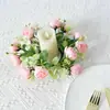 Guirnalda de Rosas Simuladas Pascua Navidad Rosa de Té Mesa Portavelas Guirnalda Set de Fiesta Decoración Guirnalda