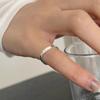 Anillo de Plata de Ley 925 con Patrón de Ola y Zirconias para Mujer, Estilo Minimalista, Adecuado para Desplazamientos, Estilo Nicho Ins, Anillo Versátil y Sencillo