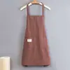 Delantal de Cocina para Mujer Delantal Doméstico de Algodón Puro Overol de Cocina para el Trabajo Elegante de Verano Nueva Moda Cintura para Hombre