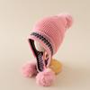 Novo Chapéu de Princesa Chapéu Infantil Coreano Chapéu Fofo para Meninas Chapéu Quente Forrado com Lã de Inverno Chapéu de Lã para Proteção de Orelha de Bebê