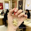 Oro puro 999 trae riqueza y buena fortuna, llavero de caballo pequeño, correa para teléfono, colgante para bolso, regalo al por mayor