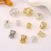 Cuentas Espaciadoras de Cintura Pequeña con Incrustaciones de Circonita de Color Oro de 18 Quilates Encaje Soporte de Flores de Doble Cara Corona Accesorios para Pulseras de Cristal DIY