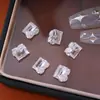 Adornos de Diamantes para Uñas, Montones de Diamantes, Montones Terminados de Diamantes, Circonitas Transparentes Brillantes, Diamantes Grandes, Uñas Cuadradas de Grasa de Azúcar de Roca, Llenas de Diamantes al por Mayor
