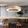 Lámpara de araña de oficina con veta de madera, lámpara de tira LED, tira de techo redonda, aula, moderna, simple, lámparas superbrillantes