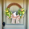 Nova Decoração de Porta Pendurada de Espuma Transfronteiriça Decoração de Casa Decoração Pendurada de Arco e Flecha Guirlanda de Coelho de Páscoa Plástico