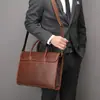 Bolsa de Negócios Transfronteiriça de Couro Crazy Horse Couro Genuíno Grande Capacidade Bolsa de Mão Masculina 2021 Nova Pasta de Negócios Bolsa Masculina Tendência