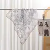 [Nuevos Productos 2025] Bufanda de Hilo Xili de Verano de Alta Gama Bufanda de Seda Bufanda Cuadrada de 70 Explosiones Blanco y Negro Puntos de Ola Pequeña Ligera