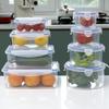 Contenedor Crisper al por mayor Cocina Refrigerador Comercial Rectangular Plástico Engrosado Transparente Almacenamiento Sellado Caja de Alimentos con Tapa
