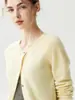 Cárdigan de Cachemira de Color Sólido con Cara Sonriente Bordada para Mujer, Manga Larga, Cuello Redondo, Adelgazante, Versátil, Suéter Base, Prenda Exterior de Capa de Moda