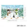 Tela de fondo navideño en stock, lista para enviar, con impresiones de alta definición de Papá Noel, muñecos de nieve y renos, perfecta para decoraciones navideñas