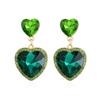 Estilo Europeu e Americano de Luxo Leve Brilho Super Cristal de Vidro Brilhante Brincos em Forma de Coração Personalizados Simples Sentido de Alto Padrão Liga Diamante Brincos de Amor