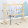 Estante de Madera Maciza para Toallas de Guardería con Ruedas Lindo Dibujo Animado Estante de Almacenamiento Móvil Estante de Almacenamiento para Educación Temprana Puede