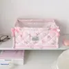 Cesta de armazenamento de laços de ins Caixa de Armazenamento de Cosméticos e Diversos para Mesa Caixa de Armazenamento de Papelaria de Tecido Cesta de Armazenamento para Dormitório