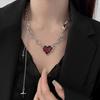 Colar de costura Ruby Love Feminino Estilo Frio Design de nicho Punk Personalidade Moda Legal Novos acessórios