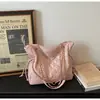 Bolsa Grande de Bordado em Treliça para Mulheres 2026 Nova Bolsa de Ombro para o Dia a Dia Bolsa Transversal Fashion com Corrente Bolsa Saco