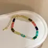 Estilo bohemio colorido con cuentas de piedra natural, diseño de nicho para niñas, pulsera de muñeca de piedra natural, estilo fresco, que reduce la edad