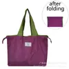 Bolsa de Compras para Supermercado de Color Sólido Mediano con Bolsillo y Cordón Ecológica Plegable Portátil para Almacenamiento Bolsa de Viaje