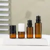 Frasco de vidro marrom com esfera roll-on de 1ml 2ml 3ml 5ml frasco de bola para caminhada frasco de perfume frasco de amostra de óleo essencial