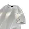 Camiseta Bordada de Manga Corta Colorida Estilo Retro Americano para Hombre y Mujer, Diseño de Verano, Estilo High Street, Hombro Normal, Top de Manga Media de Algodón Puro, Moderno