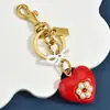 Bolsa Transfronteiriça Personalizada Pingente de Coração Coração de Pêssego Tridimensional Acessórios de Chaveiro Laço Flor de Laço Coração