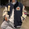 Traje de Baseball Americano Masculino Outono e Inverno Estilo Japonês Marca da Moda Jaqueta Bomber Solta Casaco de Casal Top Casual Masculino